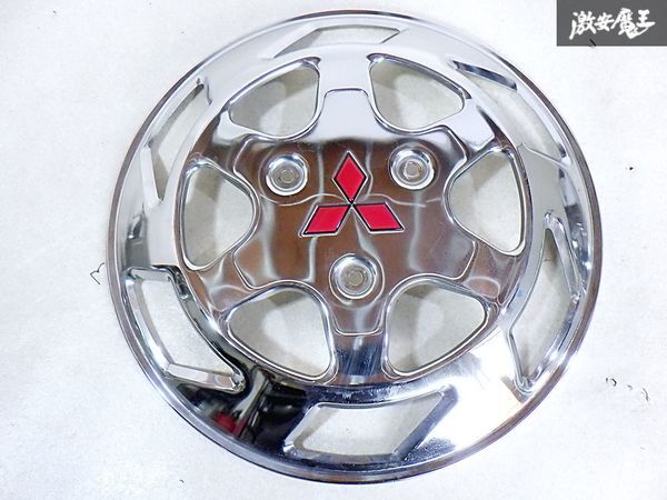 ★新車外し★ 三菱ふそう 純正 キャンター FB型 直径43.5cm メッキ ホイールカバー ホイールキャップ 3穴 4枚 1台分 即納 棚K-4_画像8