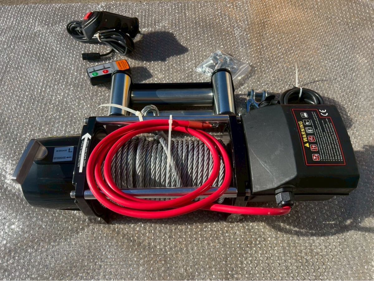 1円スタート 257-12-1 未使用品 DIYTURUMAN電動ウインチDC24V 8000LBS 最大牽引3629kg_画像9