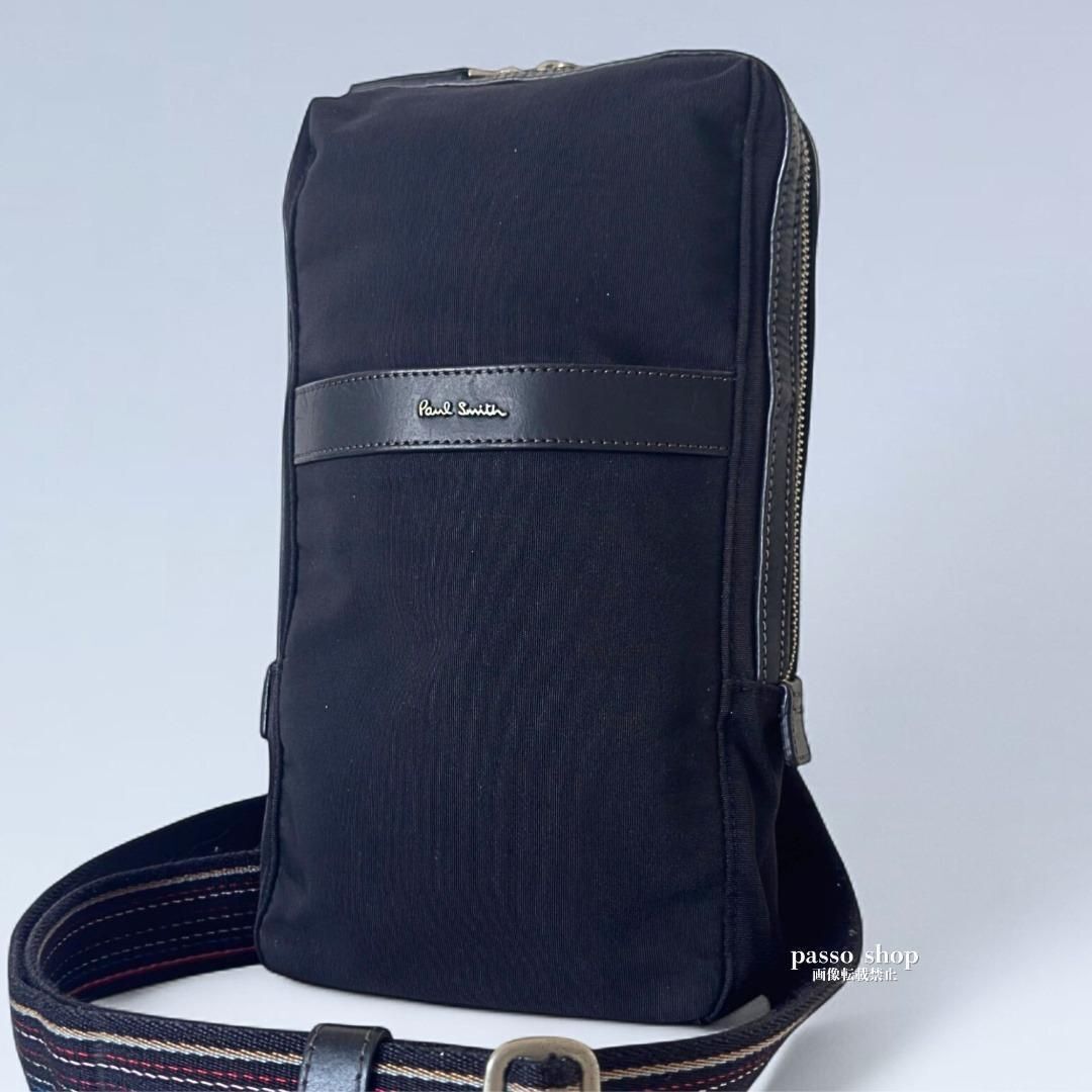 прекрасный товар PaulSmith Paul Smith sling сумка "body" сумка на плечо мульти- полоса черный чёрный 