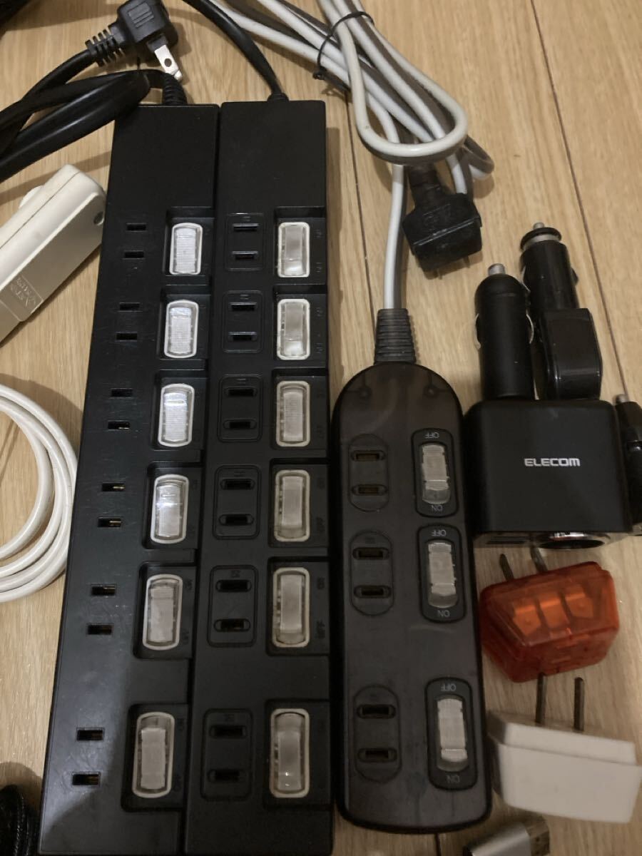 延長コード　コンセント　USBケーブル　たこ足　シガーソケット 配線まとめ売り　15点_画像2