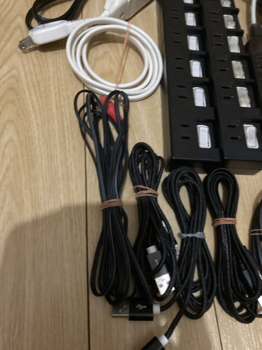 延長コード　コンセント　USBケーブル　たこ足　シガーソケット 配線まとめ売り　15点_画像4