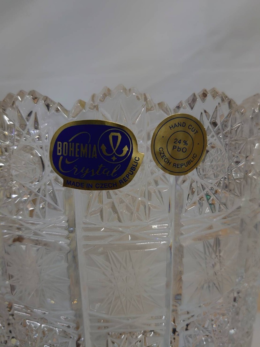 BOHEMIA ボヘミア クリスタル 花瓶 24% PbO ハンドカット 箱痛み有り 238_画像3