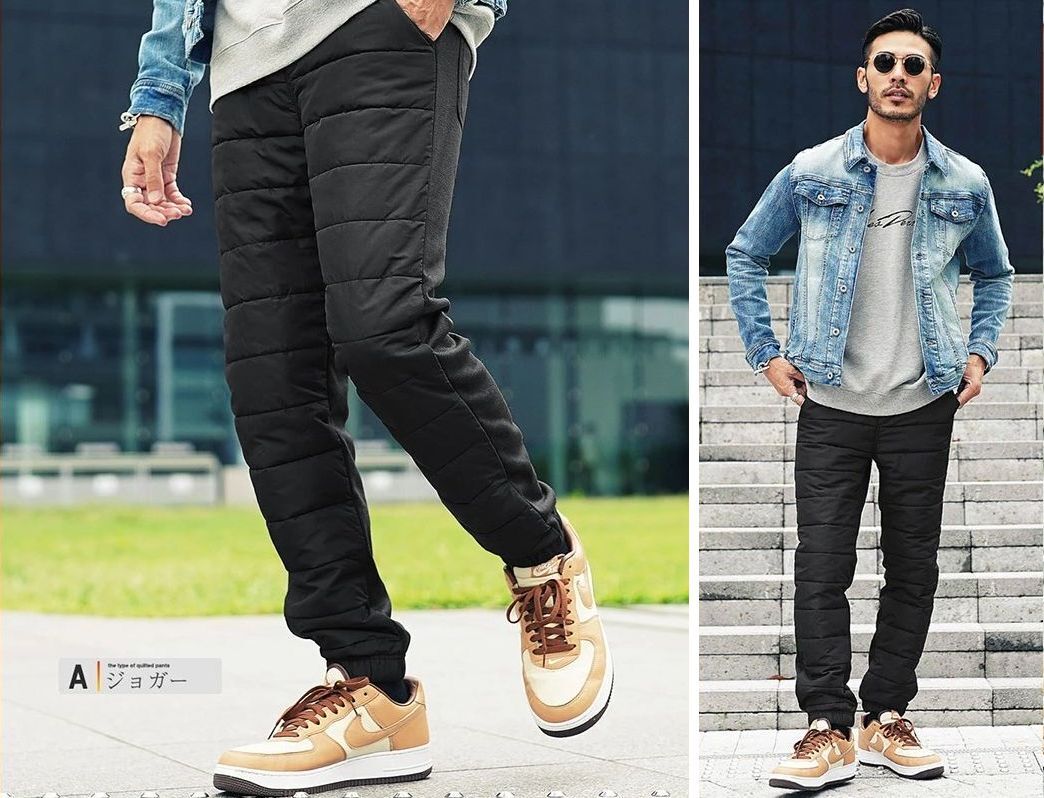 JIGGYS SHOP ジギーズショップ 中綿 スウェットパンツ M ジョガーパンツ 裏起毛ジャージ切替サーモ中綿パンツ_画像2