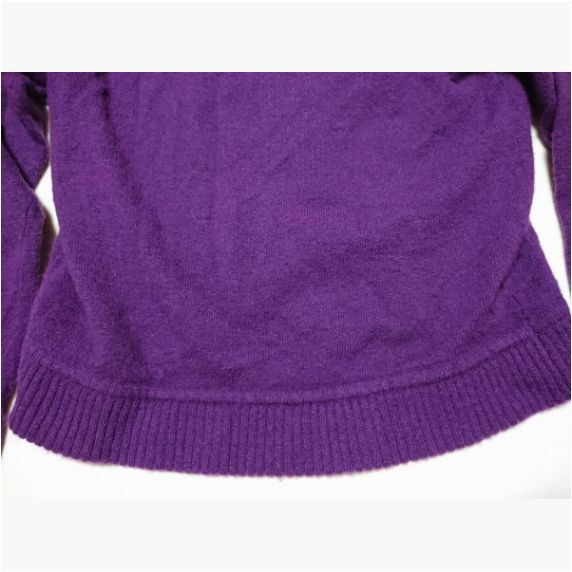 indio インディオ ショート丈 カーディガン Ｌ パープル ニット ショールカラー ボレロ_画像4