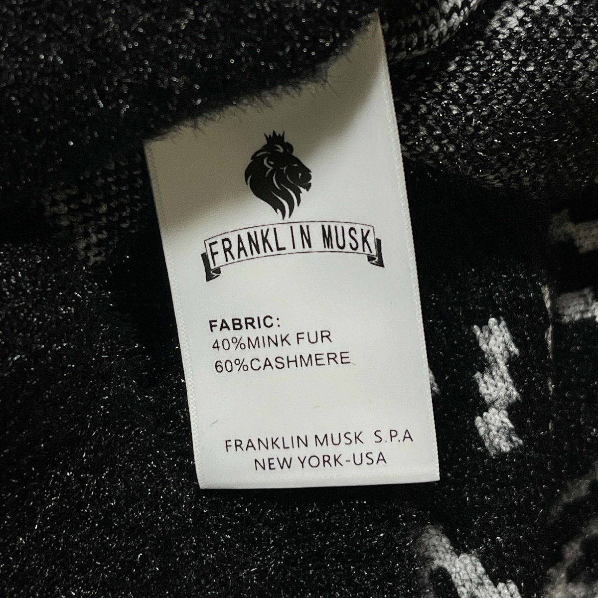 絶賛 定価5万 FRANKLIN MUSK・アメリカ・ニューヨーク発 セーター ミンク混 柔らか アーガイル柄 トップス ニート カジュアル 冬服 サイズ3_画像10