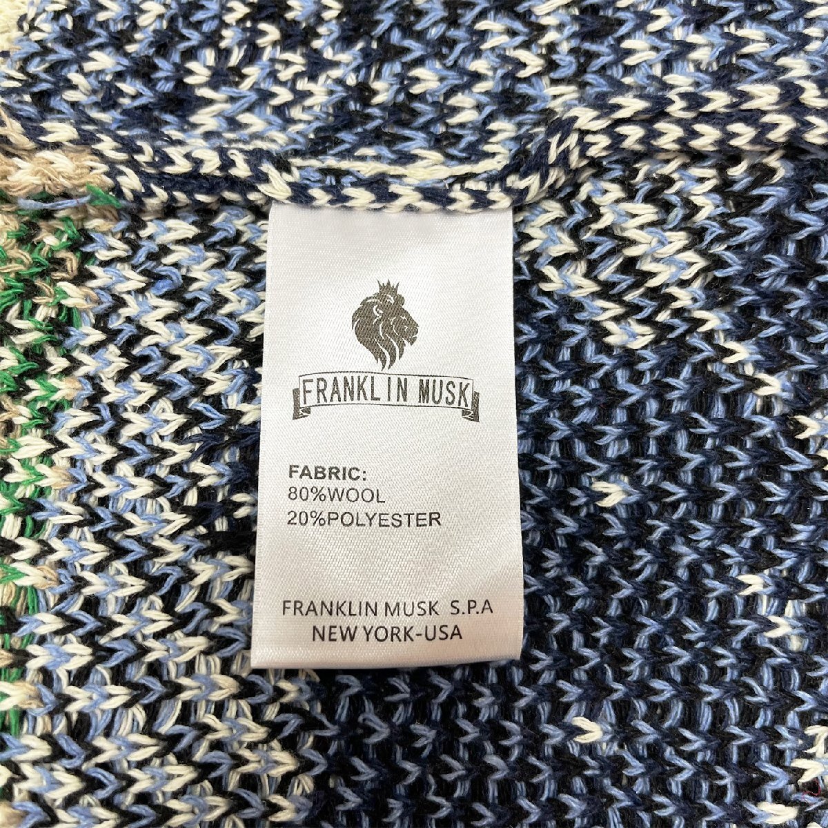 個性 定価5万 FRANKLIN MUSK・アメリカ・ニューヨーク発 セーター 上品 快適 防寒 総柄 レトロ クリスマス ニット オシャレ サイズ2_画像9