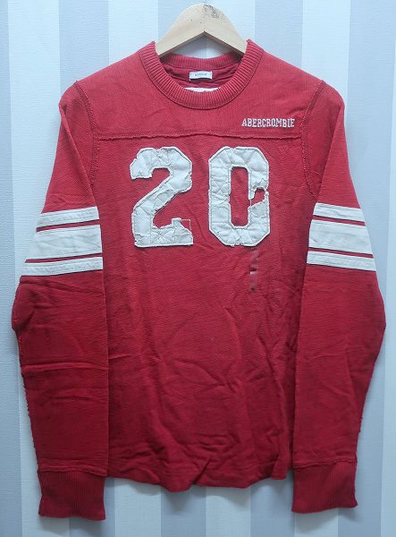 2-3122B/未使用品 Abercrombie&Fitch 長袖フットボールTシャツ アバクロンビーアンドフィッチ_画像1