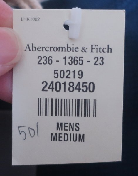 2-3156B/未使用品 Abercrombie&Fitch 長袖サーマルTシャツ アバクロンビーアンドフィッチ_画像5