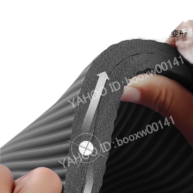 ヨガマット 極厚 20mm 厚手 トレーニングマット 長さ200cm 特大 高密度 NBR 筋トレマット ピラティス 収納バッグ付き ギフト 黒 hhw0006.1_画像5