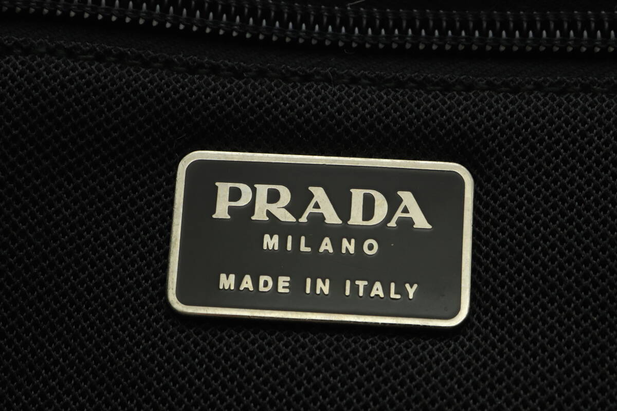 VMPD7-1020-7 PRADA Prada большая сумка нейлон треугольник Logo треугольник plate женский черный розовый сумка сумка для хранения имеется б/у 