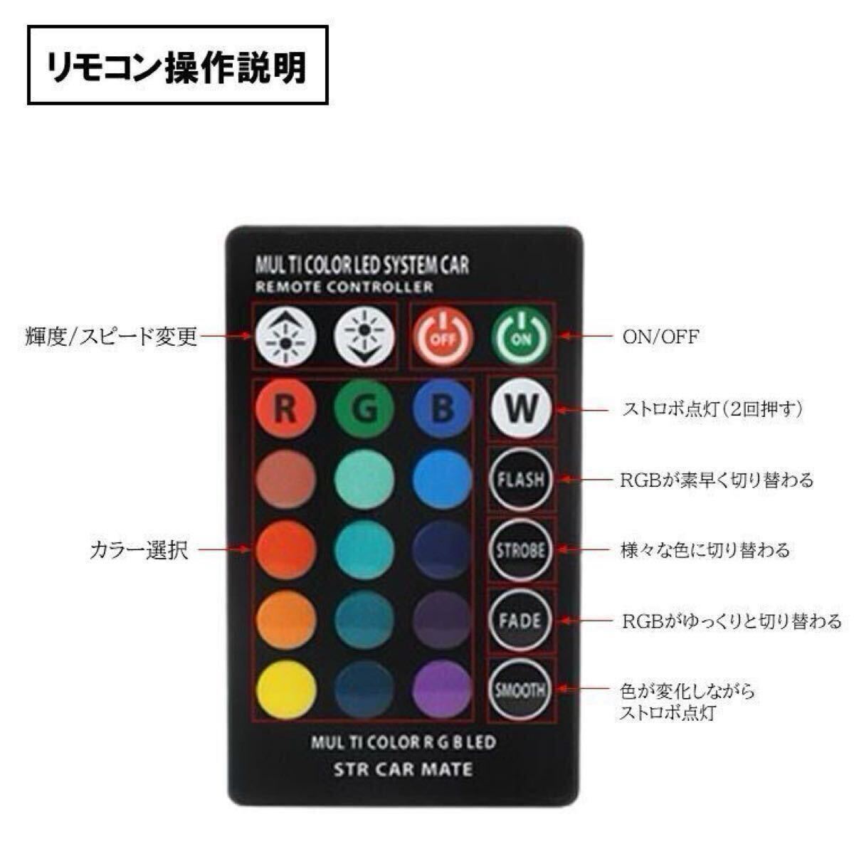 Q 訳あり 2個 クリア リモコン式 T10 マルチカラー T16 レインボー ストロボ フラッシュ 常時点灯 自動車 アメ車 カラフル バルブ バイク_画像6