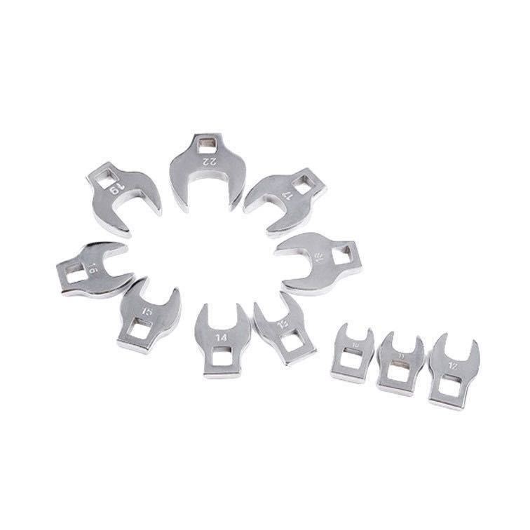 スパナ 11個 クローフットレンチ 差込 3/8 (9.5mm) 10/11/12/13/14/15/16/17/18/19/22 オープンエンドレンチ セット 工具_画像5