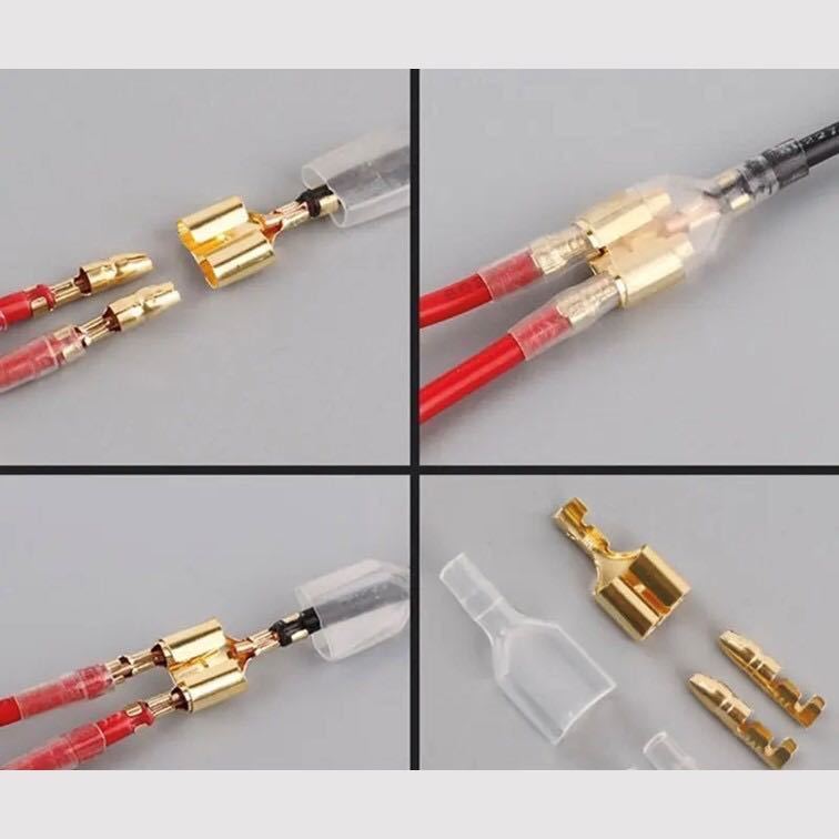 M 10セット ダブルギボシ端子 60PCS DIY オスギボシ端子 メスギボシ端子 オス端子スリーブ メス端子スリーブ 端子セット_画像4