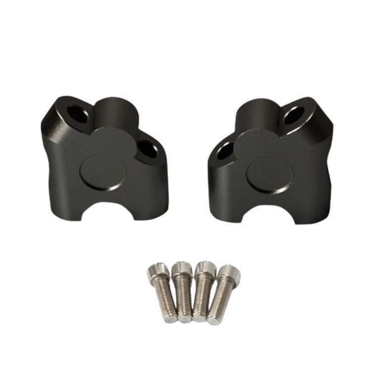 ブラック 傾斜 ハンドルアップスペーサー バイク ハンドルバーライザー ポジション マウント ブラケット クランプ 汎用_画像5