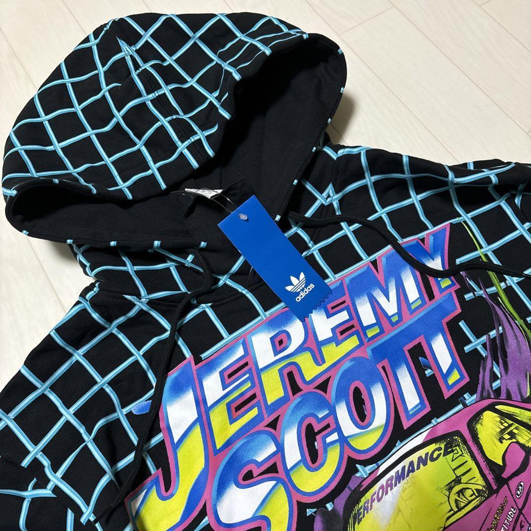 3XL(2XO)サイズ ★新品 アディダス × ジェレミースコット ラリー パーカー コラボ 黒 ブラック adidas JEREMY SCOTT HG6511 JS 4L _画像2