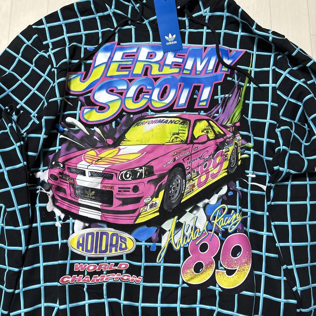 3XL(2XO)サイズ ★新品 アディダス × ジェレミースコット ラリー パーカー コラボ 黒 ブラック adidas JEREMY SCOTT HG6511 JS 4L _画像3