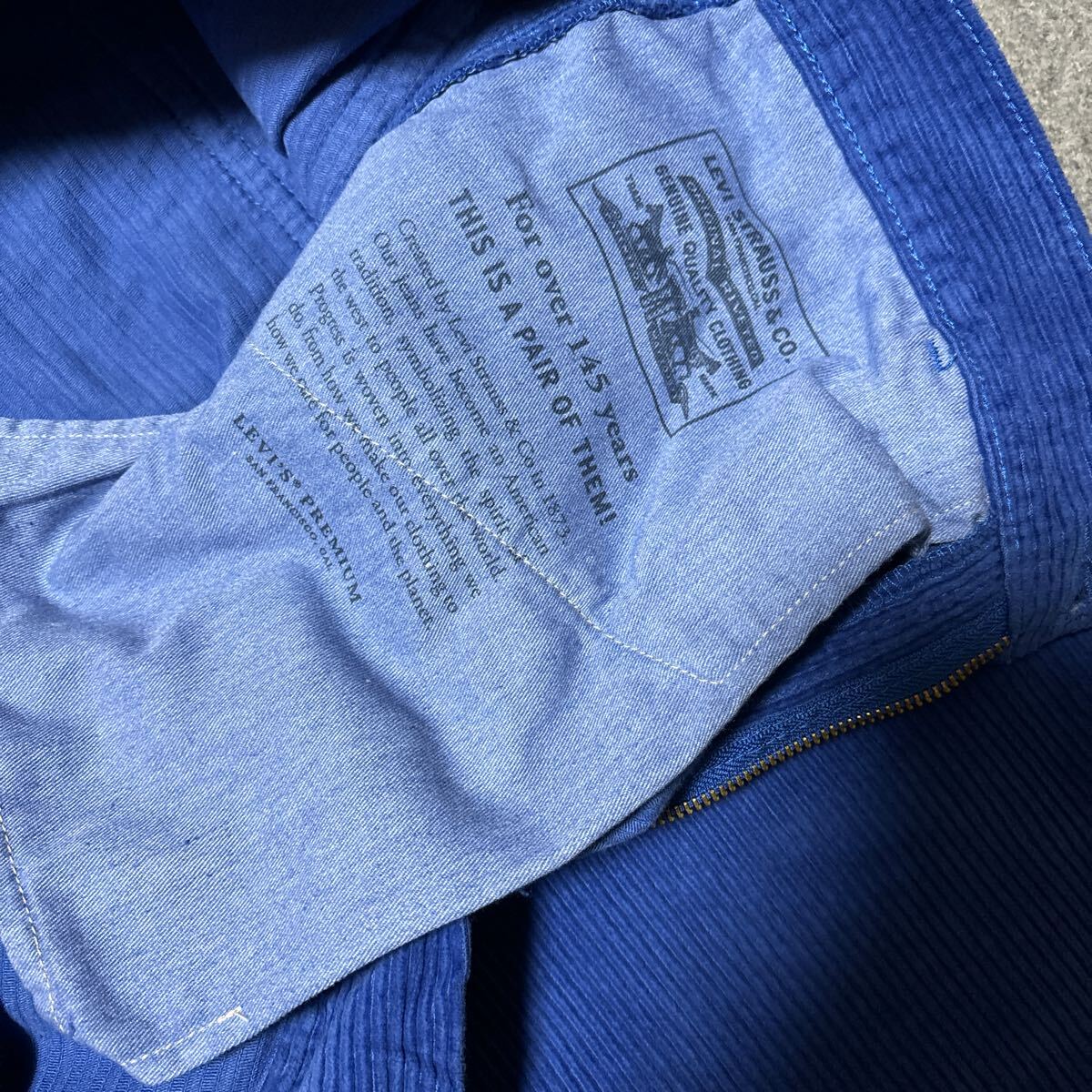 W38 L32 ★ 新品 リーバイス 568 コーデュロイ パンツ LEVI'S STAY LOOSE ステイルーズ カーペンター ワークパンツ 青 55849-0032 _画像4