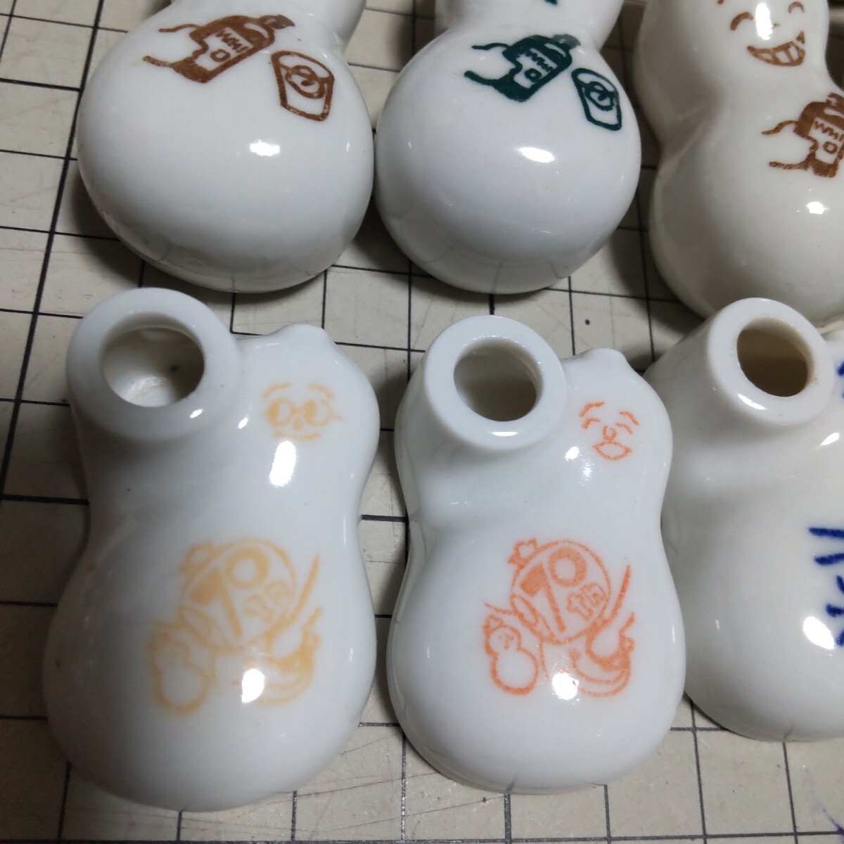 中古 崎陽軒 ひょうちゃん 箸置き 醤油入れ 醤油差し シウマイ 12個セット 70周年_画像2