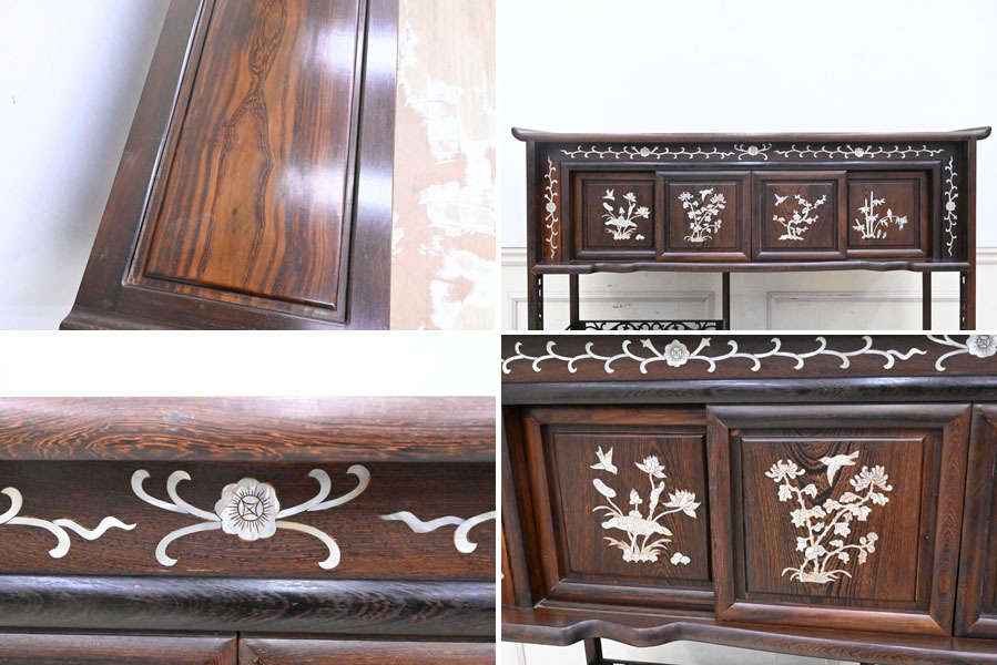 I192 большой ширина 130cm старый China старый . старый karaki старая книга металлический меч дерево общий чистота перламутр умение чай полки чай комод . чайная посуда шкаф 