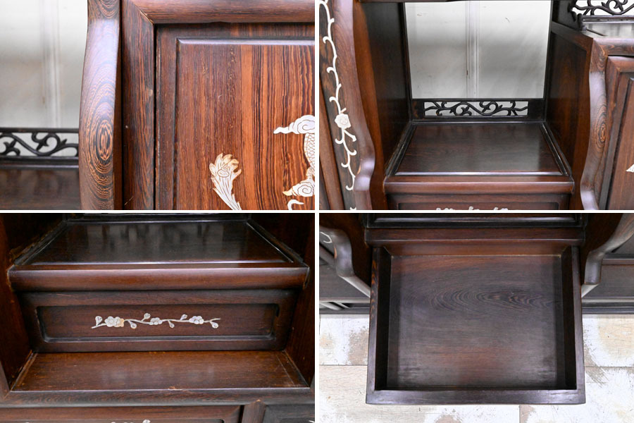 I192 большой ширина 130cm старый China старый . старый karaki старая книга металлический меч дерево общий чистота перламутр умение чай полки чай комод . чайная посуда шкаф 