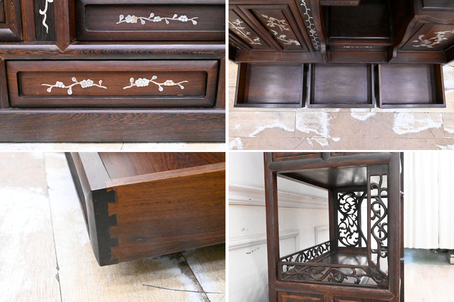 I192 большой ширина 130cm старый China старый . старый karaki старая книга металлический меч дерево общий чистота перламутр умение чай полки чай комод . чайная посуда шкаф 