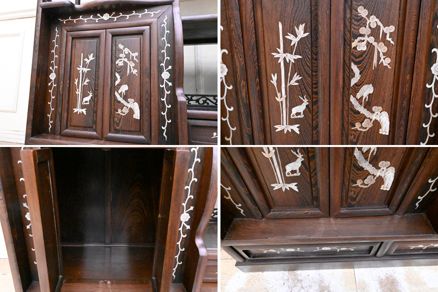 I192 большой ширина 130cm старый China старый . старый karaki старая книга металлический меч дерево общий чистота перламутр умение чай полки чай комод . чайная посуда шкаф 