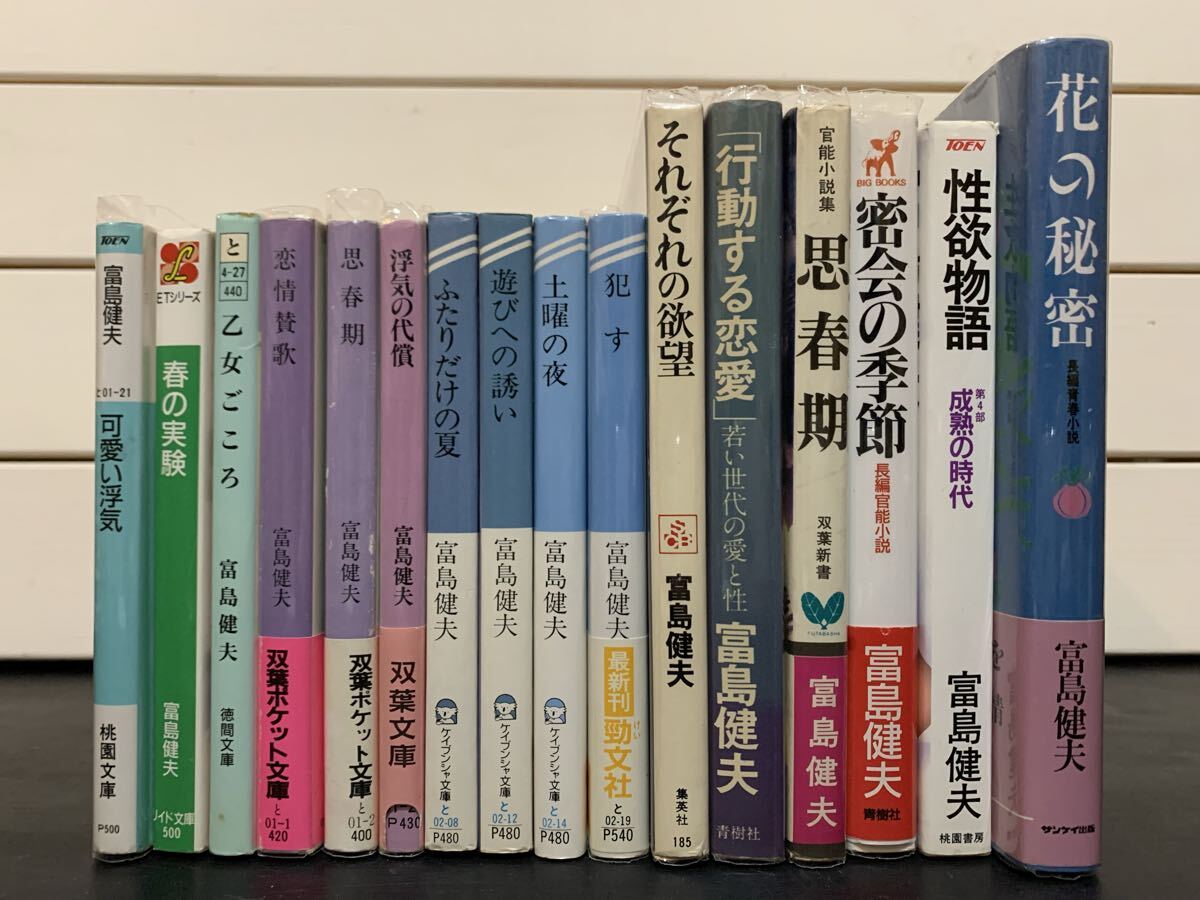 富島健夫　35冊セット　「女人追憶」全7巻14冊、「青春の野望」全5巻、「花の秘密」「思春期」「密会の季節」「春の実験」他　官能小説_画像2
