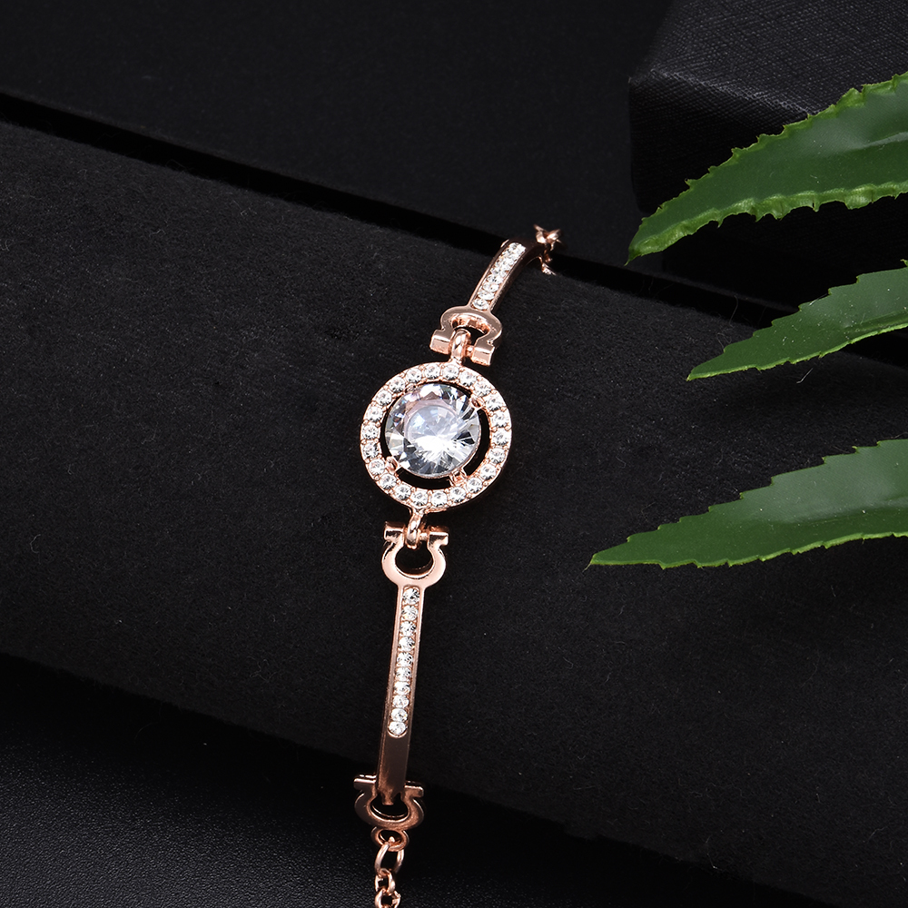 エレガント♪大粒シャイニング ラインストーン ブレスレット ローズピンク_画像1