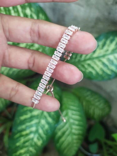 カジュアルにパンチをプラス◆ジルコニアダイヤモンド輝くローズゴールドブレスレット_画像5