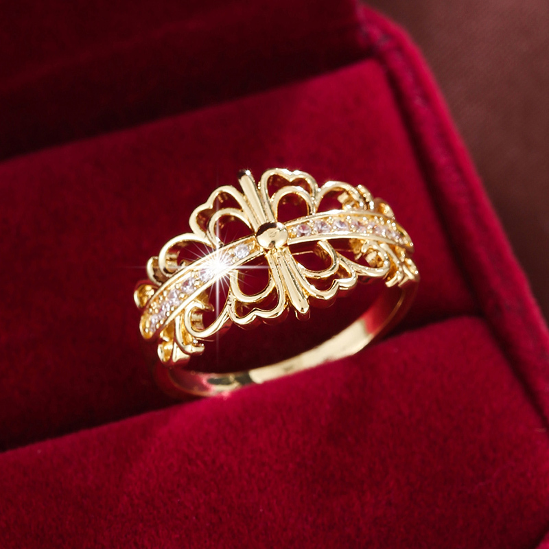 【上品シンプル】透かしゴールド×ジルコニア 大人の華奢リング_画像6