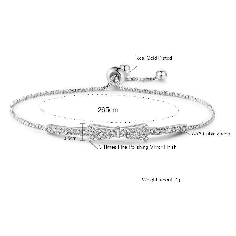 繊細な輝きで気品をプラス●リボン型czダイヤモンド●ローズゴールド色ブレスレット_画像4
