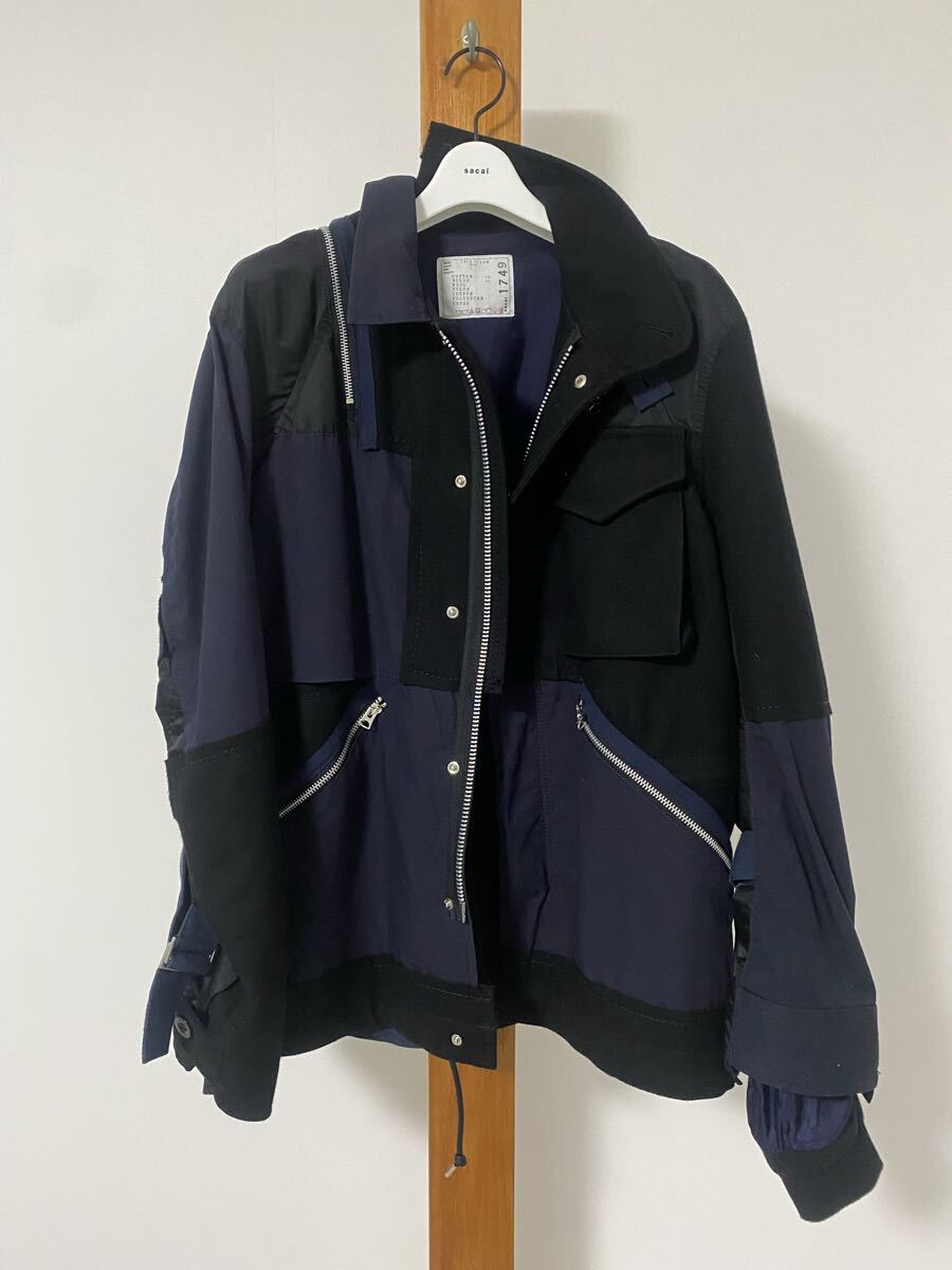 美品 sacai ジャケット ドッキング ブルゾン アウター_画像5
