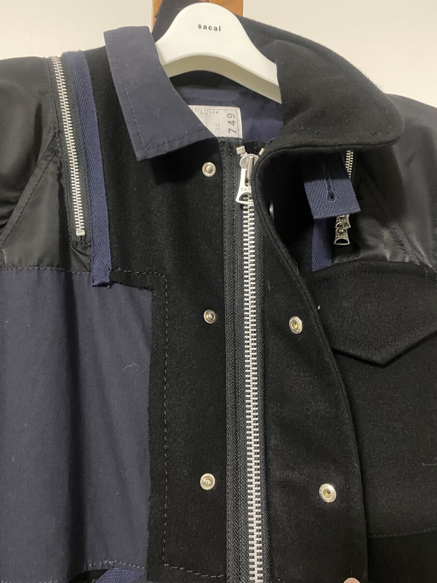 美品 sacai ジャケット ドッキング ブルゾン アウター_画像8