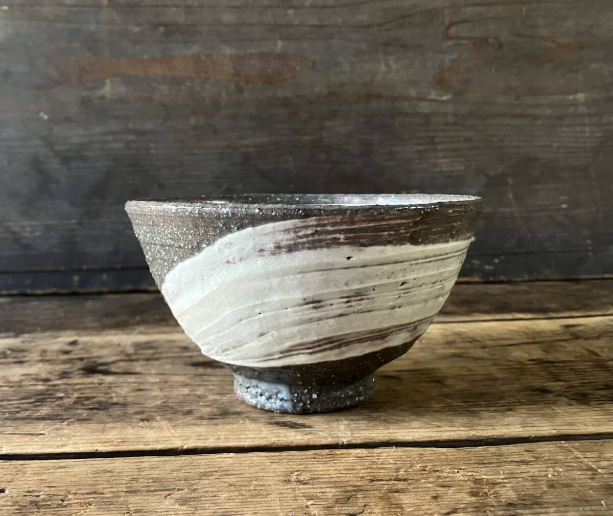 【OAN】 作家物 銘有 刷毛目 象嵌 茶碗 骨董 古美術 古道具 民藝 古民藝 茶道具 懐石 古玩 抹茶碗 三島手 E251115_画像2