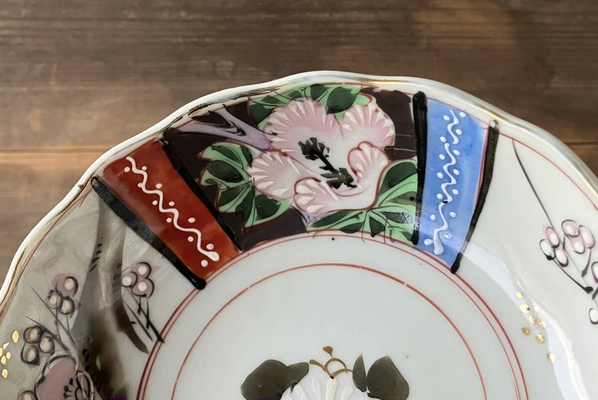 【OAN】 時代物 色絵印判 大膾皿 5枚セット 骨董 古美術 古道具 民藝 古民藝 茶道具 懐石 古玩 古伊万里 伊万里 瀬戸 九谷 I25111_画像5