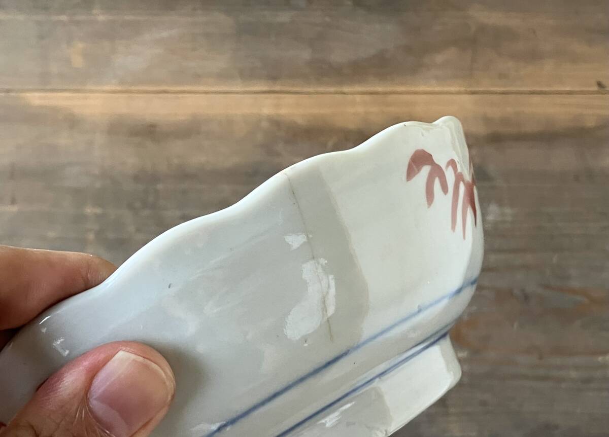 【OAN】 時代物 色絵印判 大膾皿 5枚セット 骨董 古美術 古道具 民藝 古民藝 茶道具 懐石 古玩 古伊万里 伊万里 瀬戸 九谷 I25111_画像8