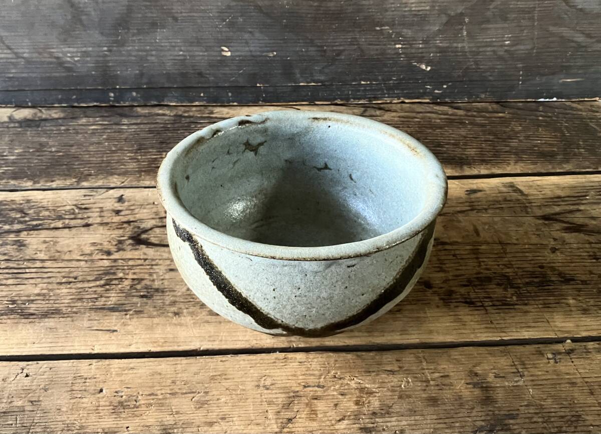 【OAN】 作家物 銘有 鉄絵 中鉢 骨董 古美術 古道具 民藝 古民藝 茶道具 懐石 古玩 唐津 絵唐津 窯傷 E251112_画像4