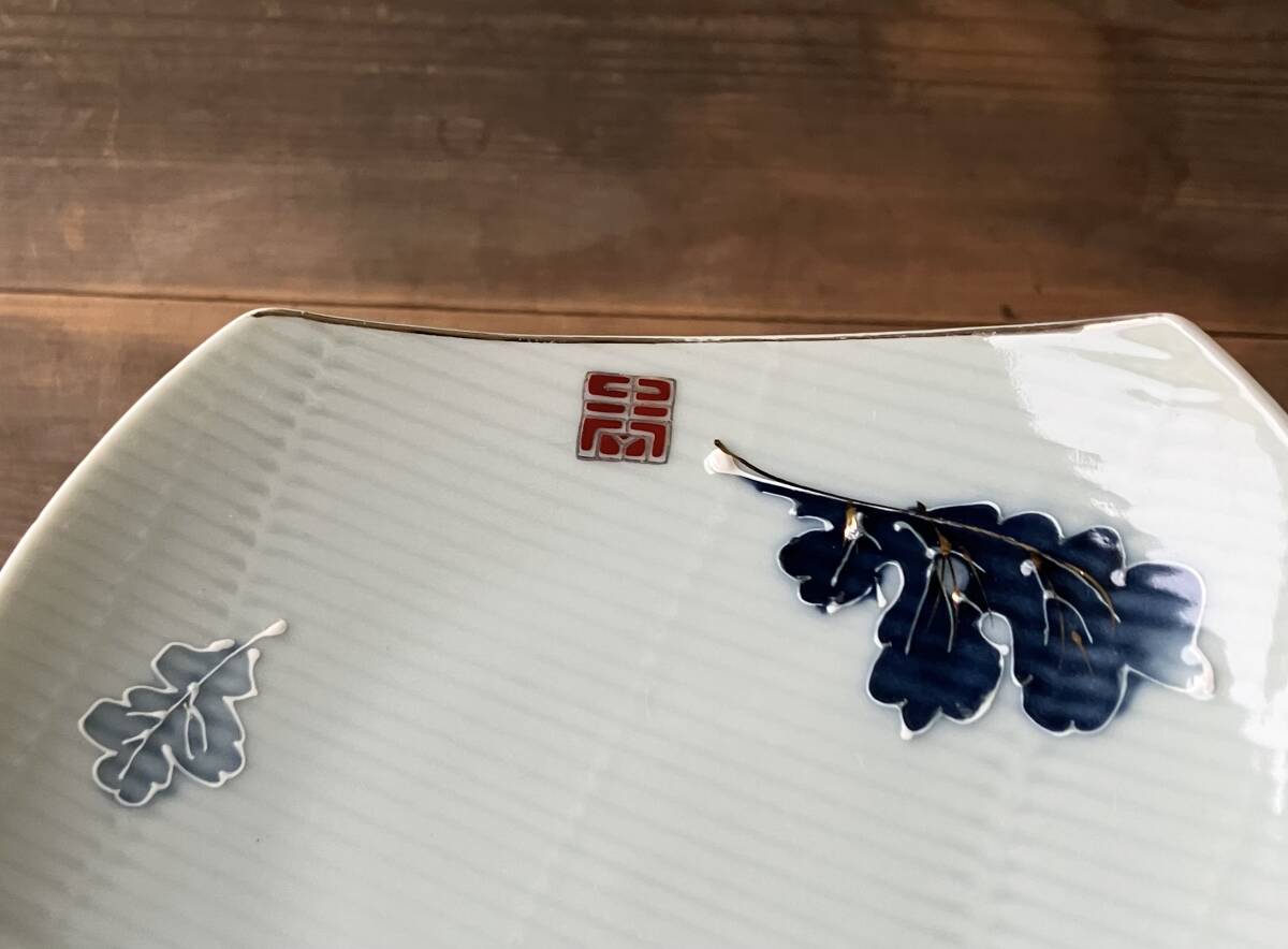 【OAN】時代物 銘有 色絵 印判 形皿 5枚セット 骨董 古美術 古道具 民藝 古民藝 茶道具 懐石 古玩 伊万里 九谷 瀬戸 無傷 I251025_画像5