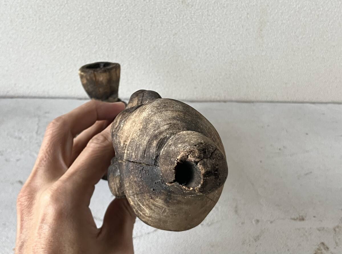 【OAN】 時代物 アフリカ 木彫 人形 骨董 古美術 古道具 民藝 古民藝 茶道具 懐石 古玩 ソンゲ族 コンゴ ンキシ プリミティブ M25113_画像6