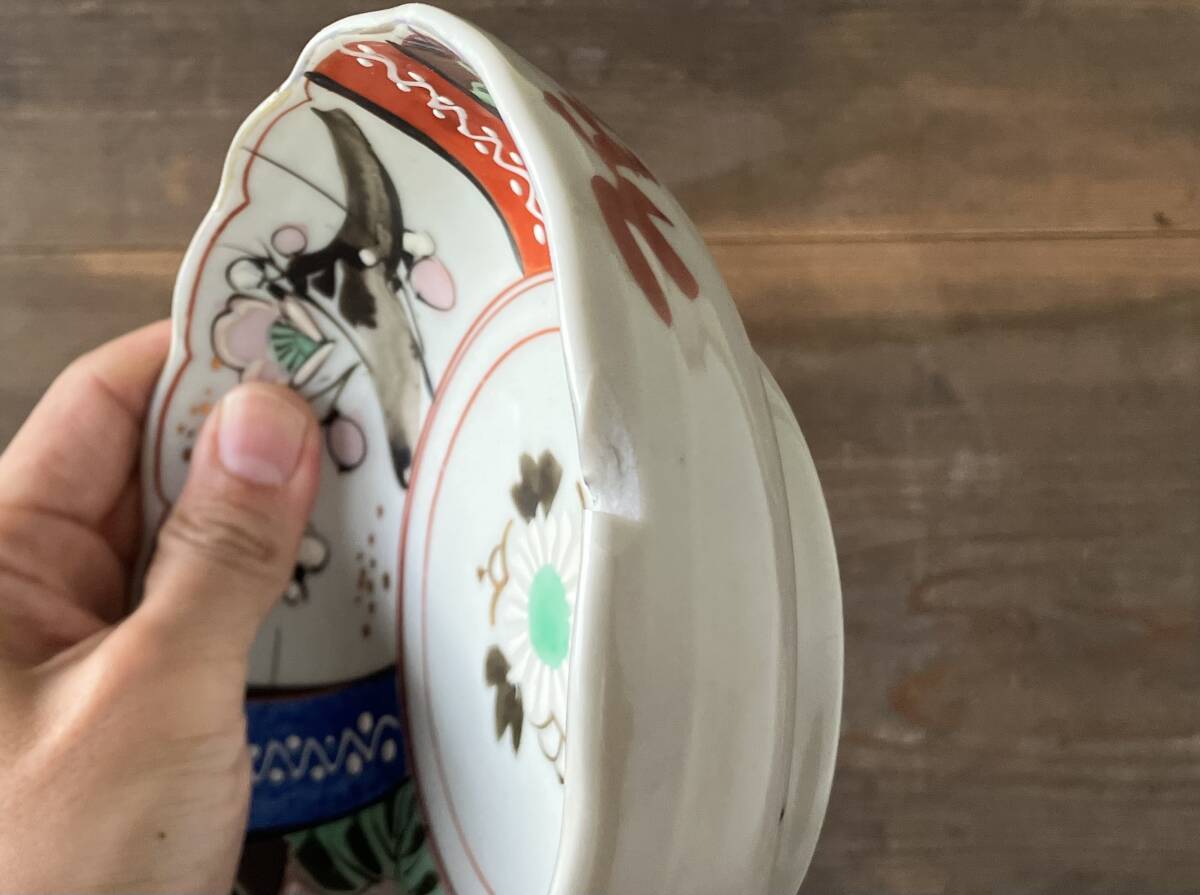 【OAN】 時代物 色絵印判 大膾皿 5枚セット 骨董 古美術 古道具 民藝 古民藝 茶道具 懐石 古玩 古伊万里 伊万里 瀬戸 九谷 I25111_画像9