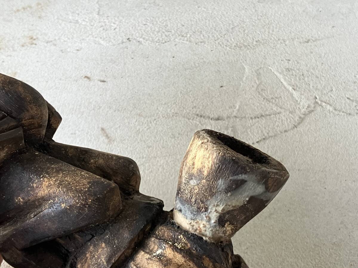 【OAN】 時代物 アフリカ 木彫 人形 骨董 古美術 古道具 民藝 古民藝 茶道具 懐石 古玩 ソンゲ族 コンゴ ンキシ プリミティブ M25113_画像7