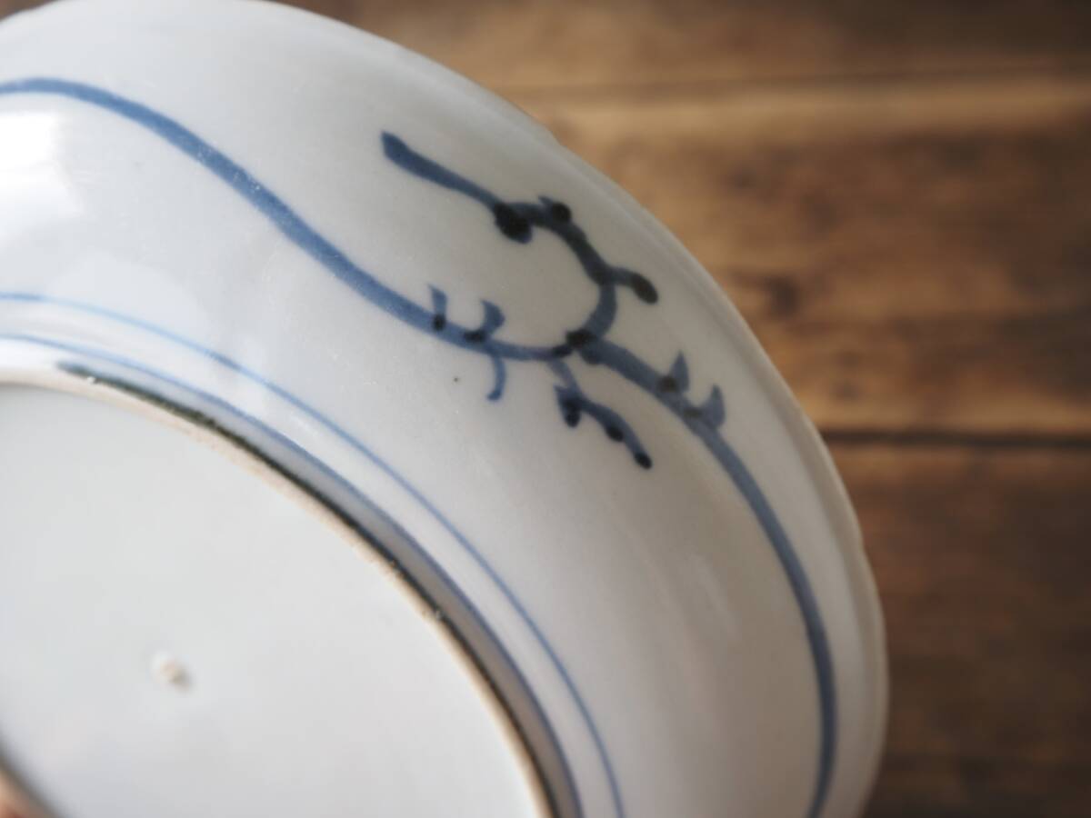 【OAN】 古伊万里 染付 6寸 皿 2枚セット 骨董 古美術 古道具 民藝 古民藝 茶道具 懐石 古玩 初期 藍九谷 藍柿 藍鍋 平皿 参考品 S25810_画像6