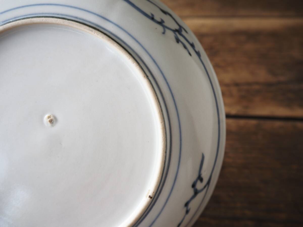 【OAN】 古伊万里 染付 6寸 皿 2枚セット 骨董 古美術 古道具 民藝 古民藝 茶道具 懐石 古玩 初期 藍九谷 藍柿 藍鍋 平皿 参考品 S25810_画像7