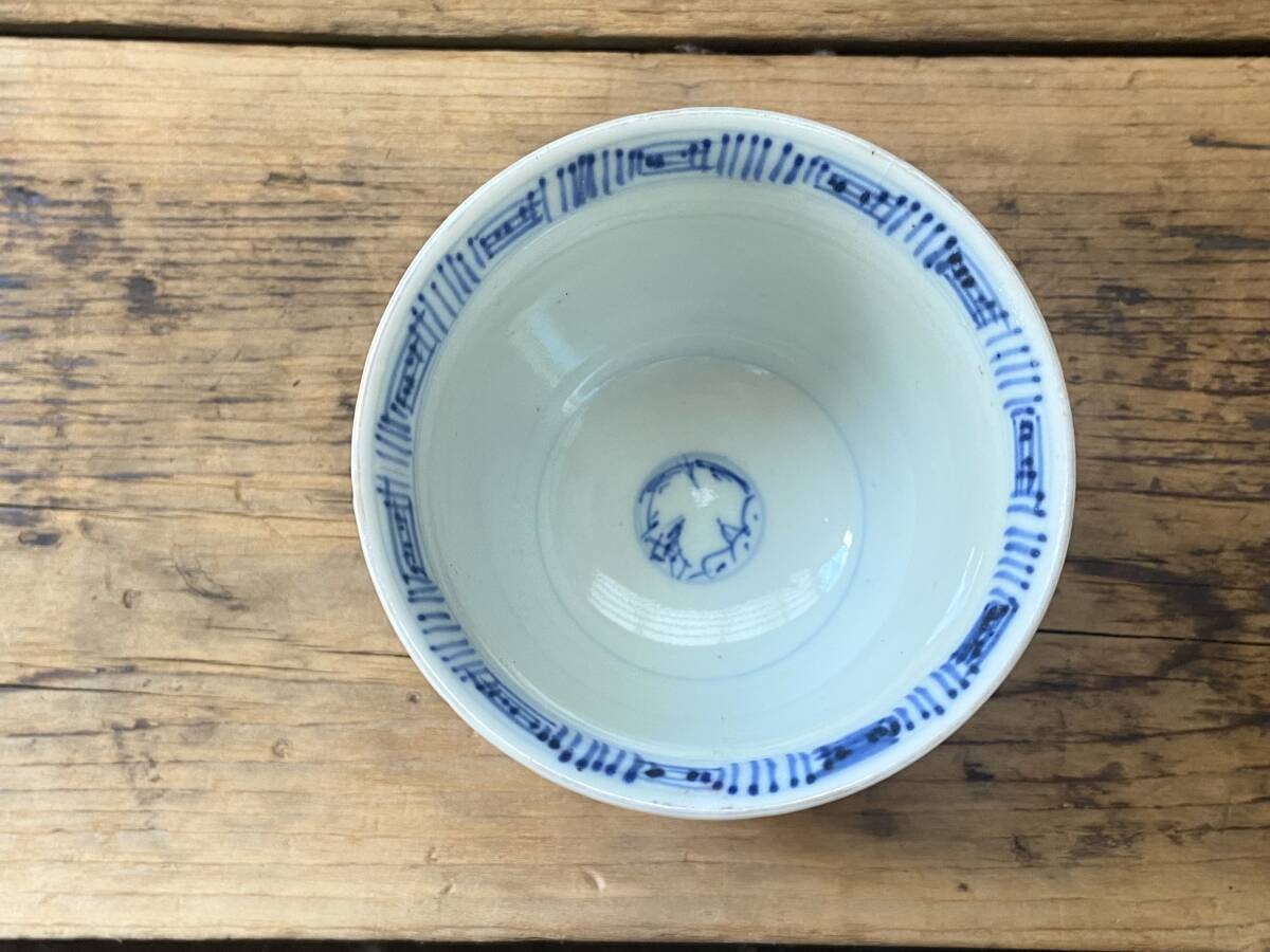 【OAN】古伊万里 色絵 金彩 灯篭文 向付7客 骨董 古美術 古道具 民藝 古民藝 茶道具 懐石 古玩 染付 染錦 赤絵 伊万里 蕎麦猪口_画像6