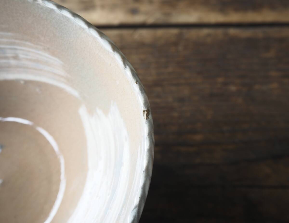 【OAN】 作家物 在銘 刷毛目 中鉢 向付 4客セット 骨董 古美術 古道具 民藝 古民藝 茶道具 懐石 古玩 銘有 李朝 唐津 E2529_画像7