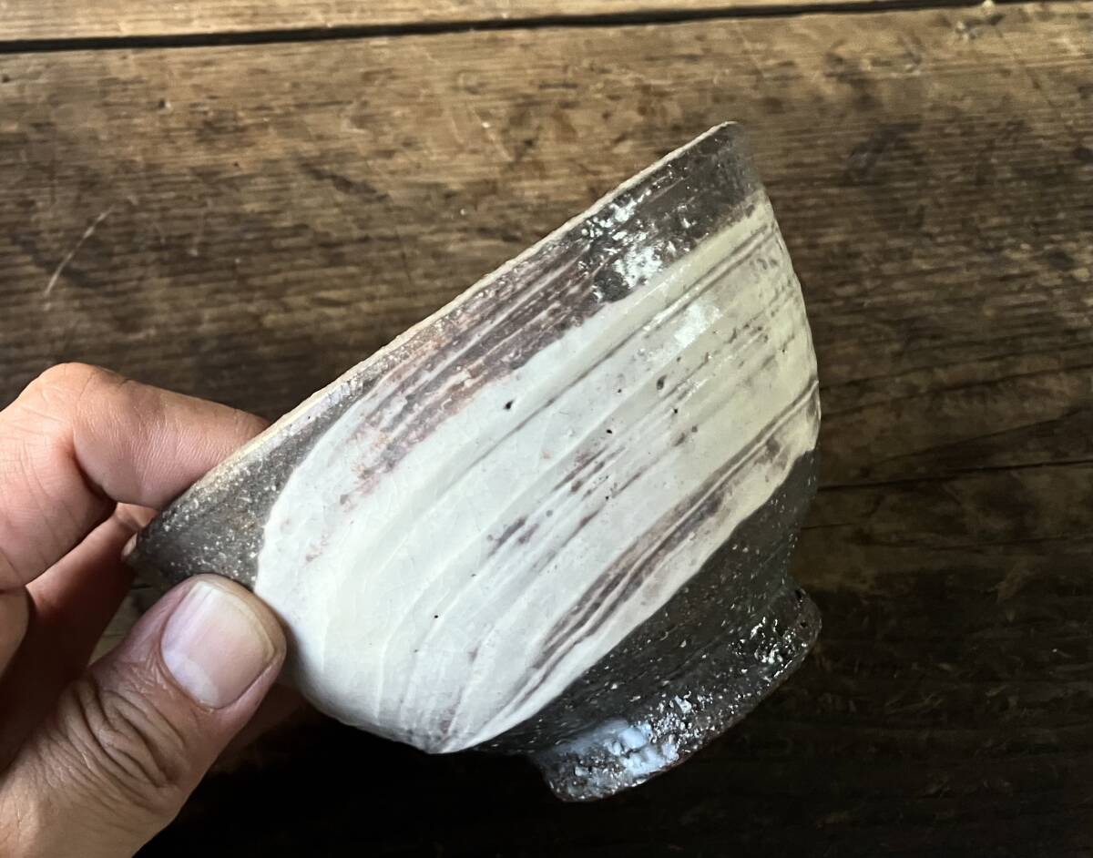 【OAN】 作家物 銘有 刷毛目 象嵌 茶碗 骨董 古美術 古道具 民藝 古民藝 茶道具 懐石 古玩 抹茶碗 三島手 E251115_画像3