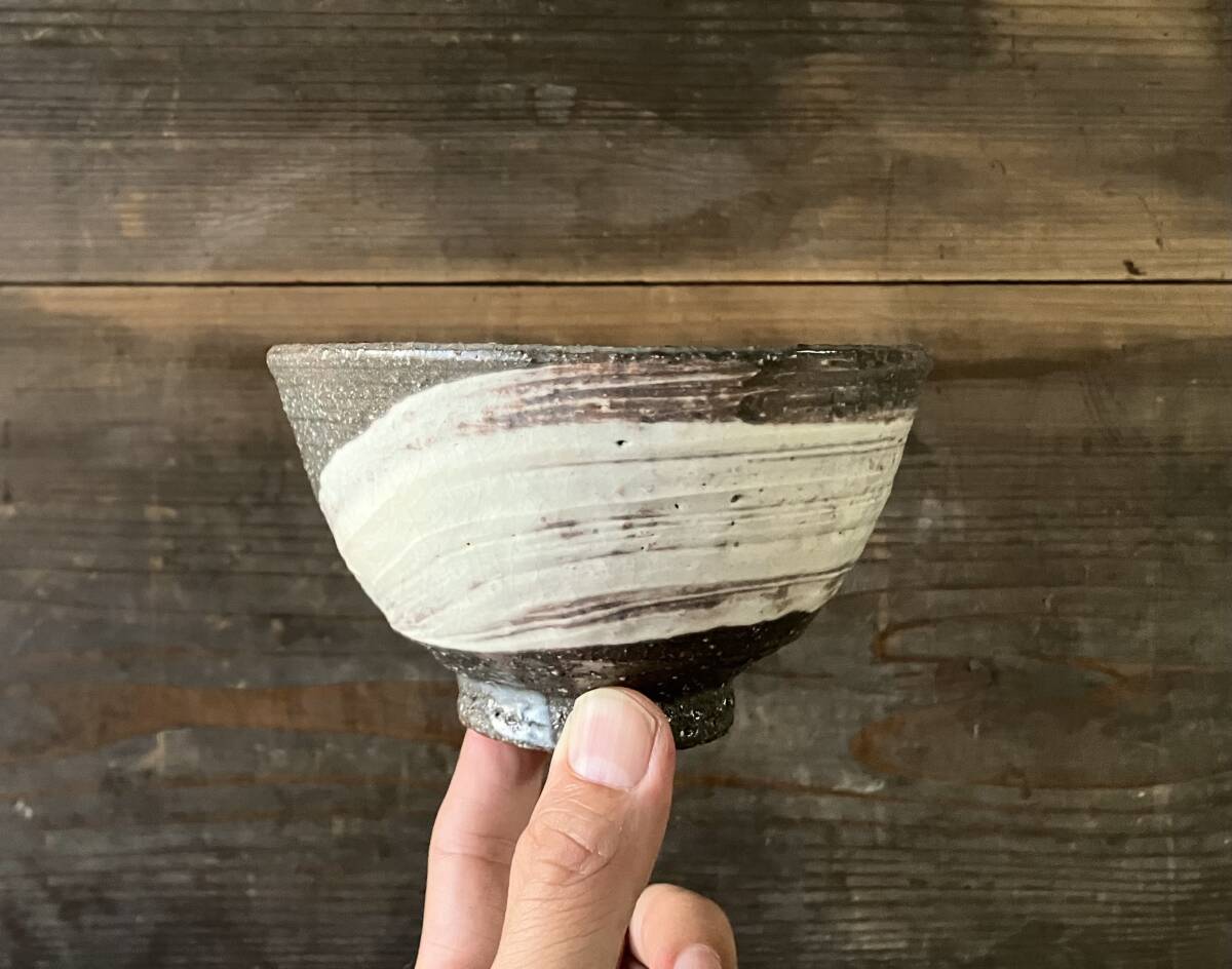 【OAN】 作家物 銘有 刷毛目 象嵌 茶碗 骨董 古美術 古道具 民藝 古民藝 茶道具 懐石 古玩 抹茶碗 三島手 E251115_画像1