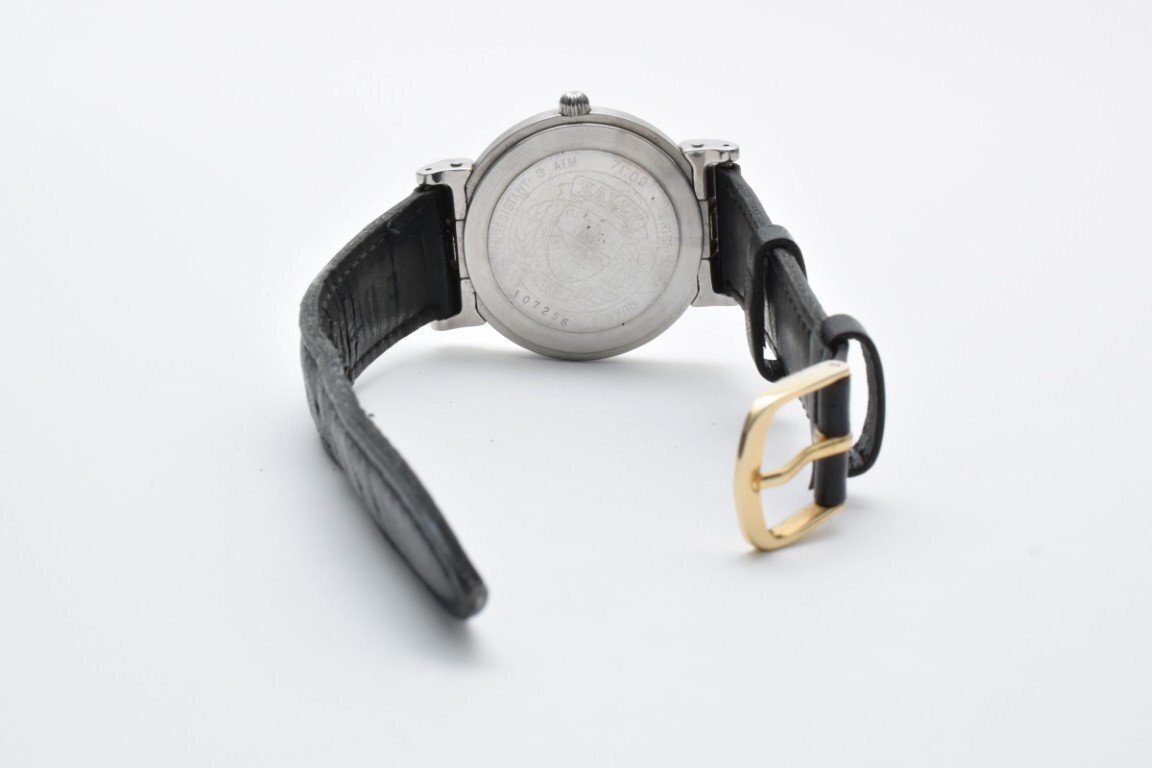 BALLＹ バリー 腕時計 メンズ クォーツ式 シルバー文字盤 デイト ３針 黒ベルト 電池式_画像9