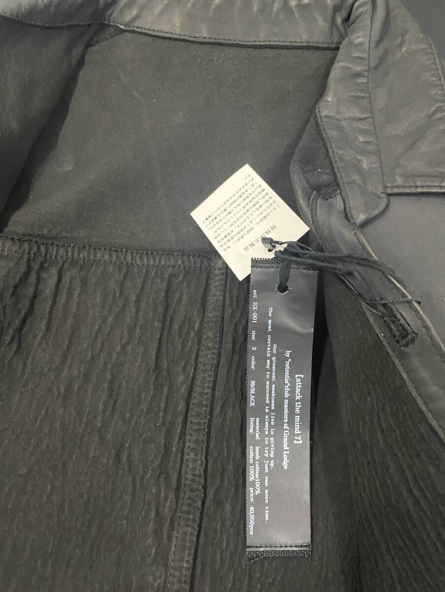 B348 1円～ 未使用 attack the mind7 アタックザマインド7 サイズ3 99/BLACK 黒 シャツ_画像4