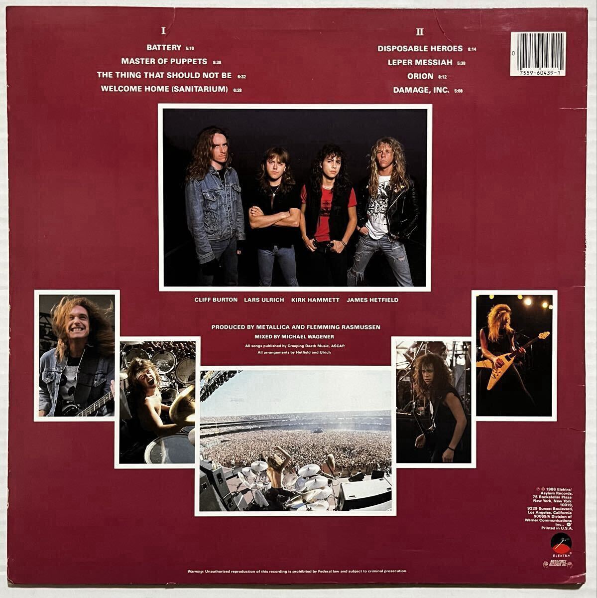 貴重 USオリジナル盤 METALLICA MASTER OF PUPPETS LP_画像2